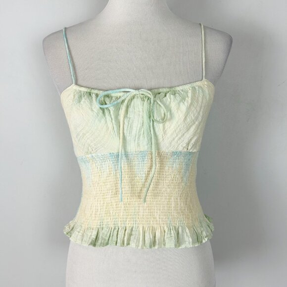 Zara Tops - Zara Pastel Tie Dye Halter Babydoll Tank Top Smocked Milkmaid Size Small Women's